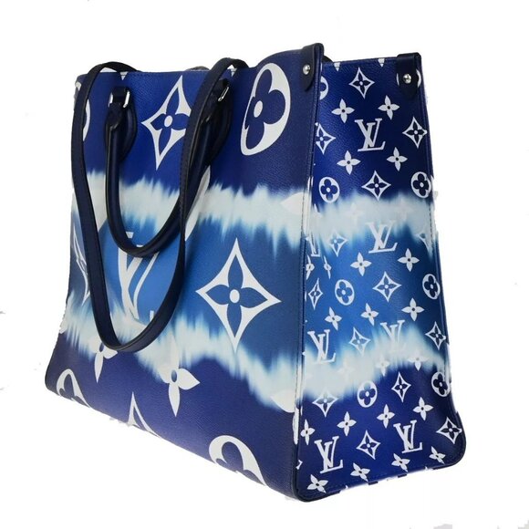 LOUIS VUITTON Onthego GM 2Way Hand Bag Monogram LV Escale Blue authentic - Picture 4 of 16